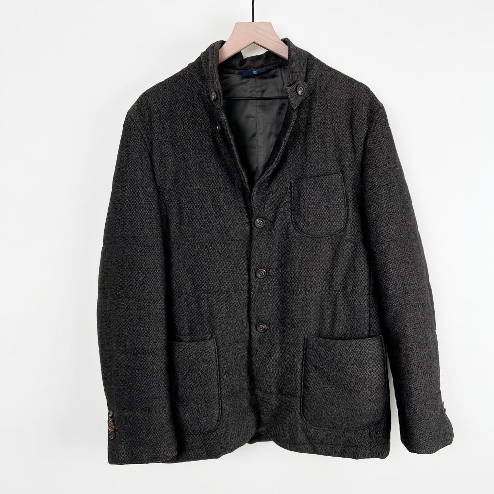 Massimo Dutti Tweed Puffer Field Jacket Coat Dark Academia Work Blazer Preppy - Picture 11 of 11